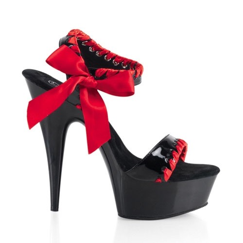 Plateau-Sandalette mit Satinband