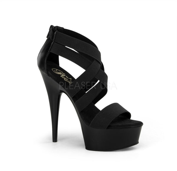 Plateau Sandalette mit gekreuzten Riemchen
