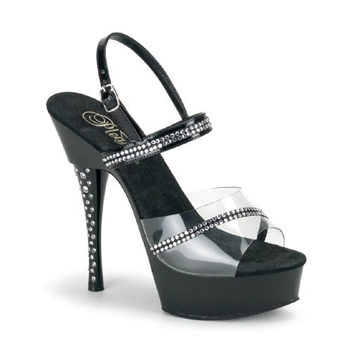 Schwarz/Klar - Plateau Riemchen-Sandalette
