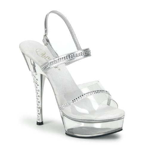 Silber/Klar - Plateau Riemchen-Sandalette