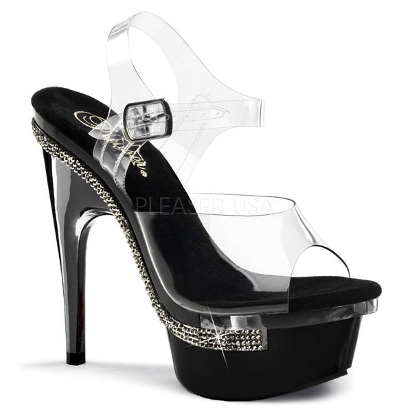 Plateau Sandalette mit Strass Applikation, Schwarz