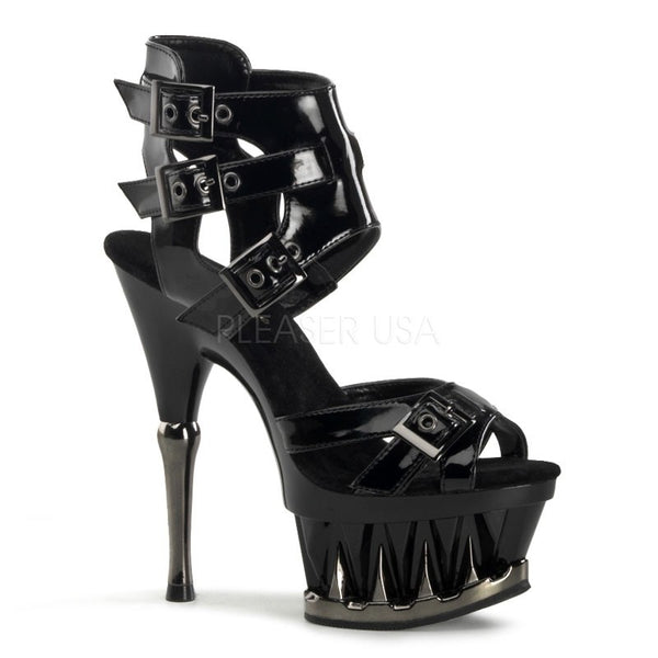 High-Heel Plateau Sandalette mit Zacken-Design