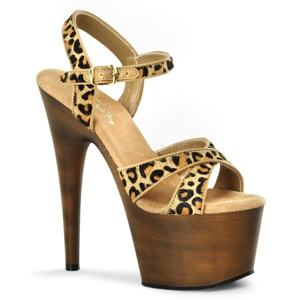 Plateau Sandalette Leopard mit Pony Hair