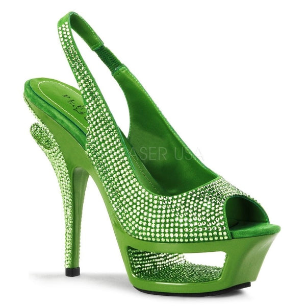 Cut-Out-Plateau Luxus Sling-Back Pumps mit Strass