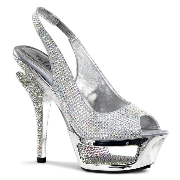Cut-Out-Plateau Luxus Sling-Back Pumps mit Strass