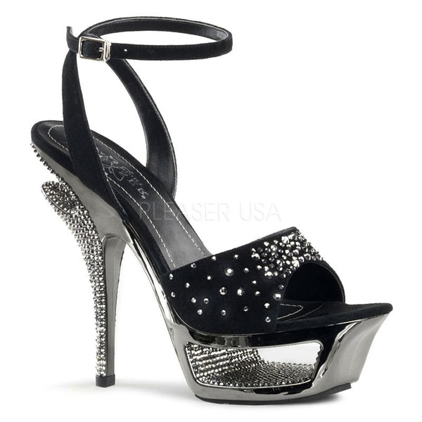 Luxuriöse Cut-Out-Platform Design Riemchen-Sandalette mit Strass