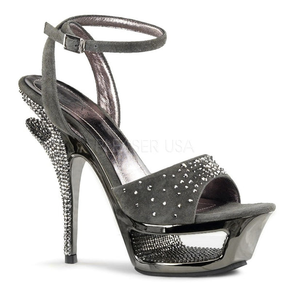 Luxuriöse Cut-Out-Platform Design Riemchen-Sandalette mit Strass