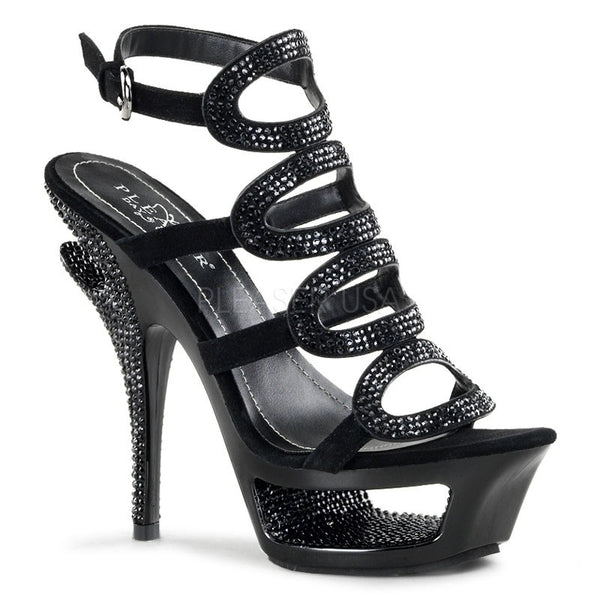 Luxuriöse Design-Plateau Riemchen-Sandalette mit Strass