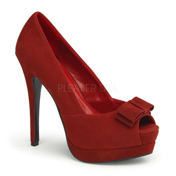 Plateau High Heel Peep Toe Pumps mit Schleife