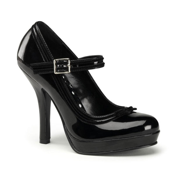 Pin-Up Couture Lack Plateau Pumps mit Riemchen