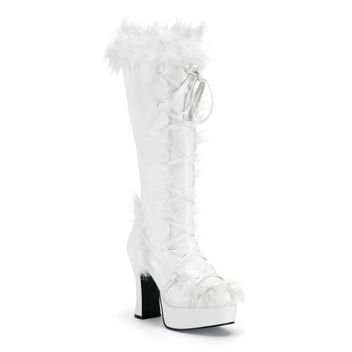 Plateau-Stiefel mit Kunstfell - Weiss