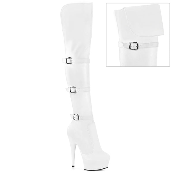 Overkneestiefel mit dreifacher Schnalle