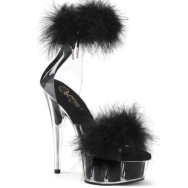 High-Heel Sandalette mit Marabu-Fell