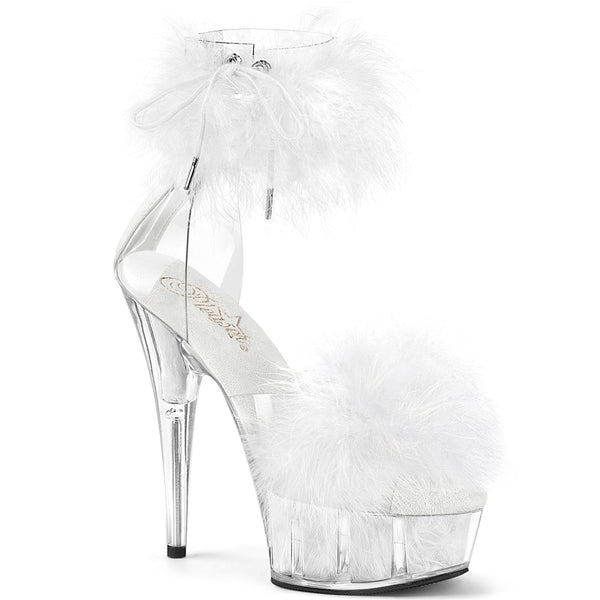 High-Heel Sandalette mit Marabu-Fell