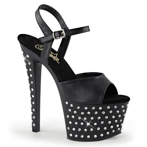 Kunstleder Sandaletten mit Strass