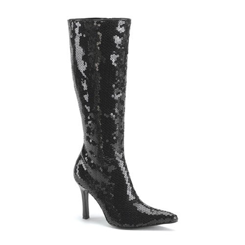 Pailletten Stiefel schwarz