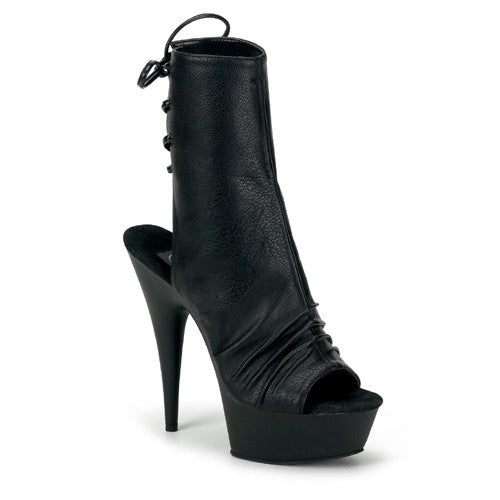 Plateau Leder Stiefeletten hinten offen