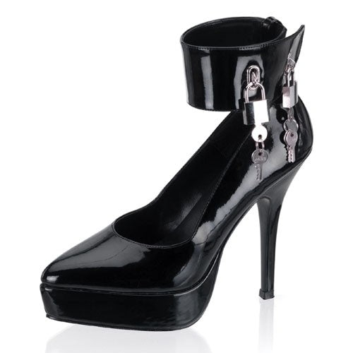 Pleaser Pumps mit abschliessbarer Fesselmanschette