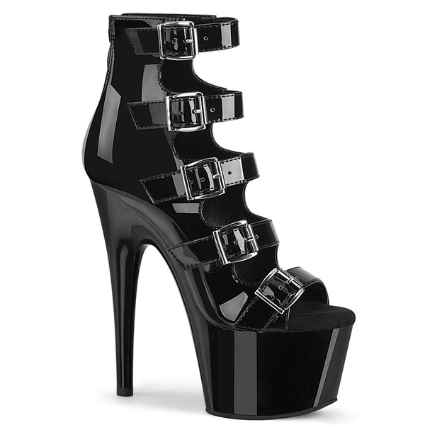 Pleaser Adore 700-33 Buckle Ankle Boot - Black