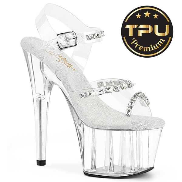 Pleaser Adore 708PREM-STN Strap Sandal - Clear
