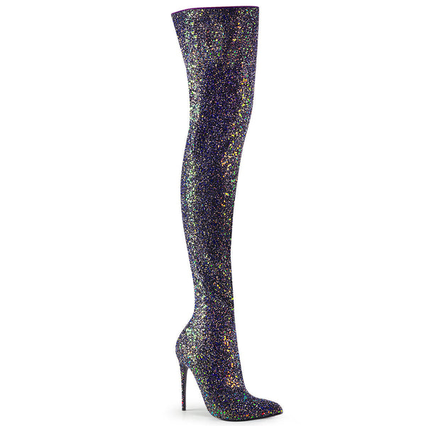 Pleaser Courtly 3015 Glitter Thigh High Boot