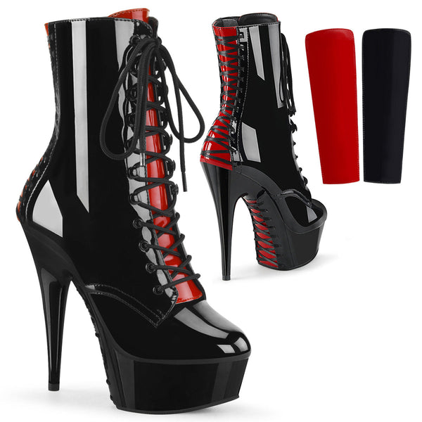 Pleaser Delight 1020FH Lace-Up Ankle Boot - Black