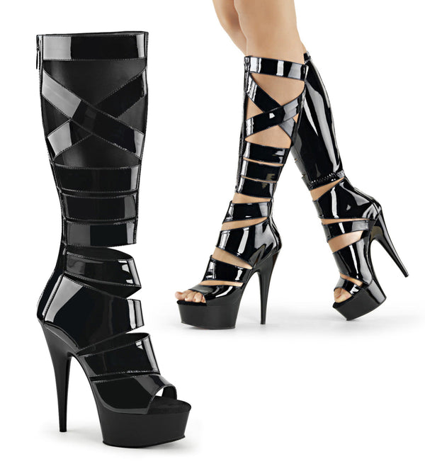 Pleaser Delight 600-49 Knee High Boot - Black