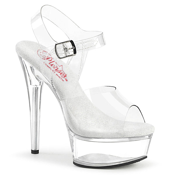Pleaser Excite 608 Strap Sandal - Clear