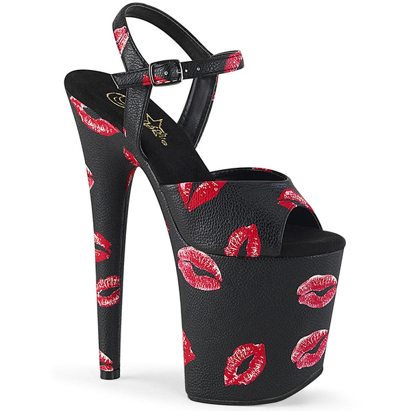 Pleaser Flamingo 809KISSES Strap Sandal - Black