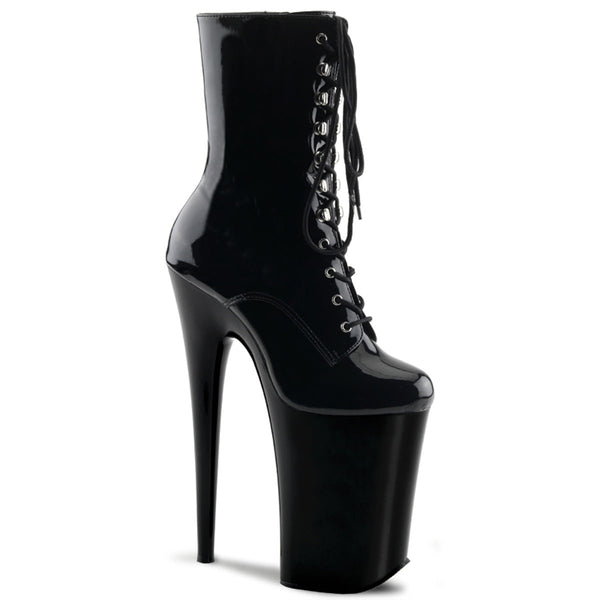 Pleaser Infinity 1020 Lace-Up Ankle Boot - Black