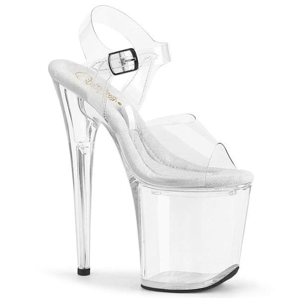 Pleaser Treasure 808FLA Strap Sandal - Clear
