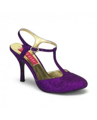 T-Strap High Heels violett