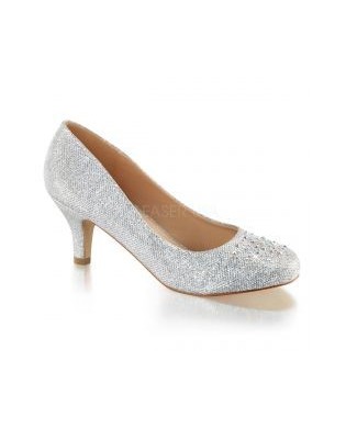 Pump mit Rhinestones silber