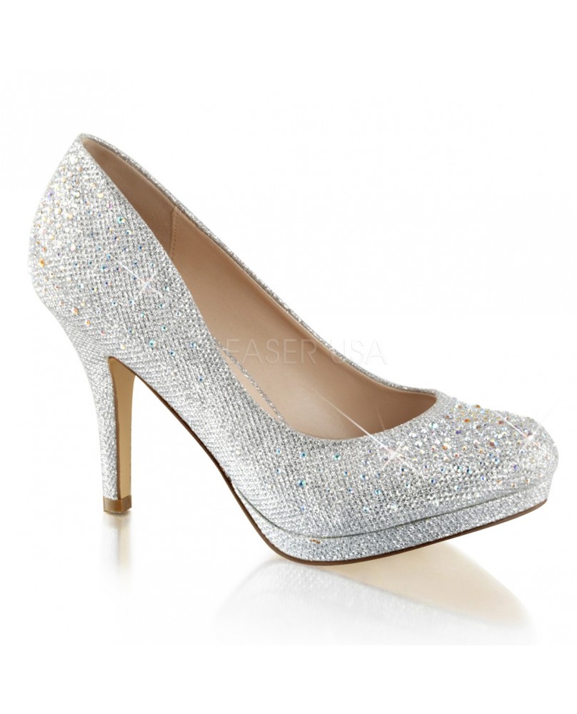 Glitzerpumps Silber von Fabulicious