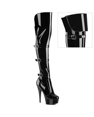 Overkneestiefel mit dreifacher Schnalle Delight 3018