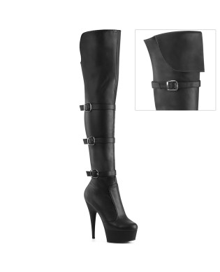 Overkneestiefel mit dreifacher Schnalle Delight 3018