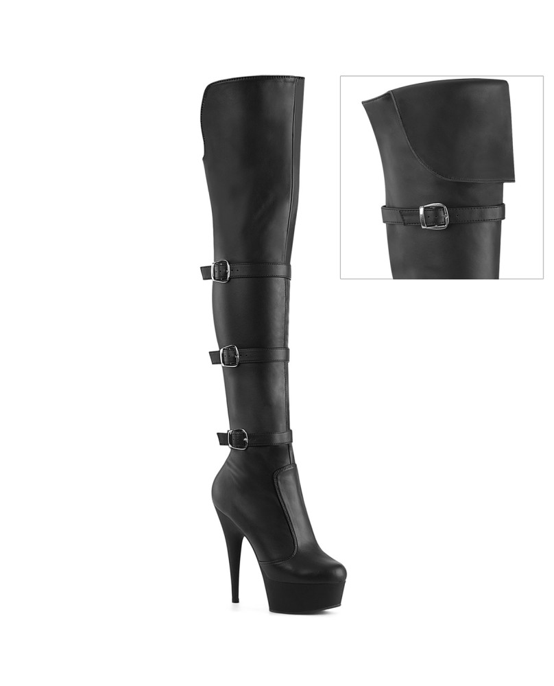 Overkneestiefel mit dreifacher Schnalle Delight 3018