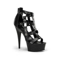 Plateau High-Heel Sandalette mit Nieten und Ringen