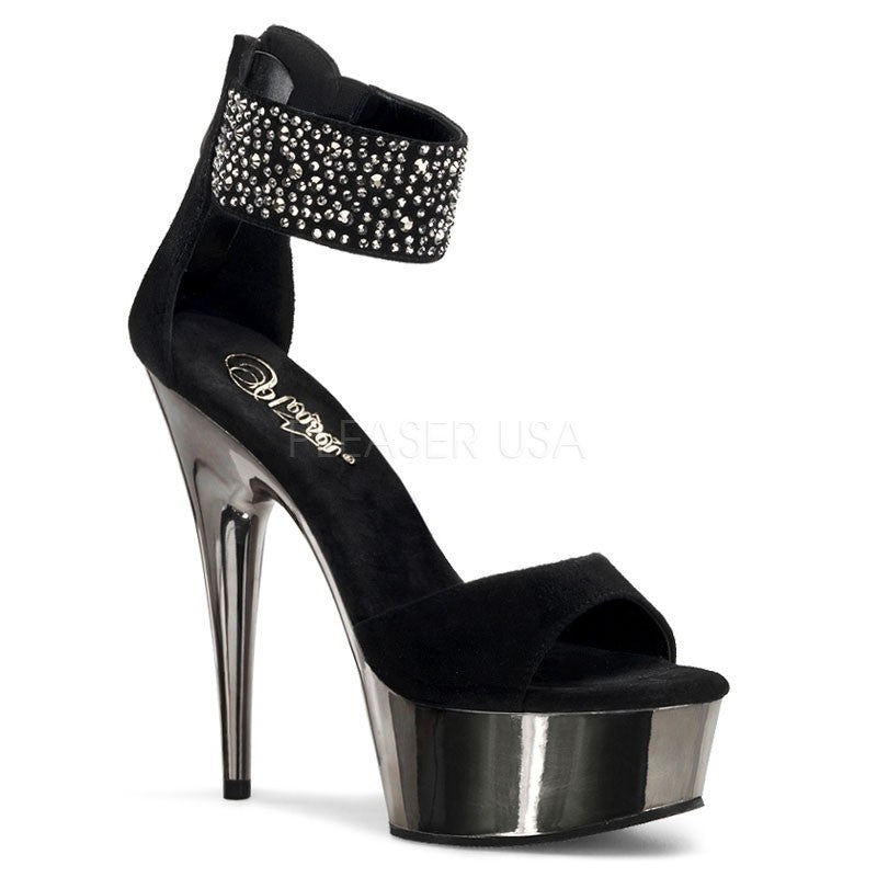 Elegante Gogo High Heel Plateau Sandalette - Schwarz
