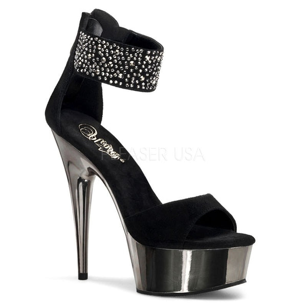 Elegante Gogo High Heel Plateau Sandalette - Schwarz
