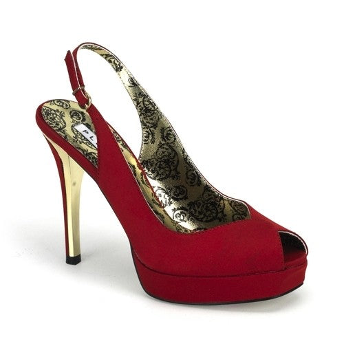 Satin Sandalette rot