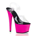 Neon Plateau-Sandalette mit klarem Oberteil