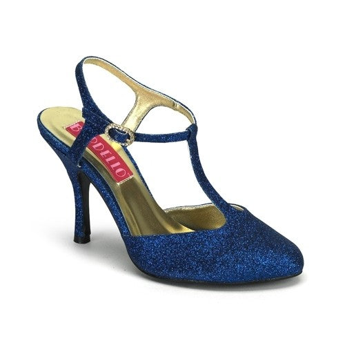 T-Strap High Heels blau