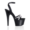 Plateau Sandaletten aus Satin mit Strass