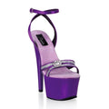 Plateau Sandaletten aus Satin mit Strass