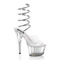 Transparente High Heel Pantoletten mit Spiralen