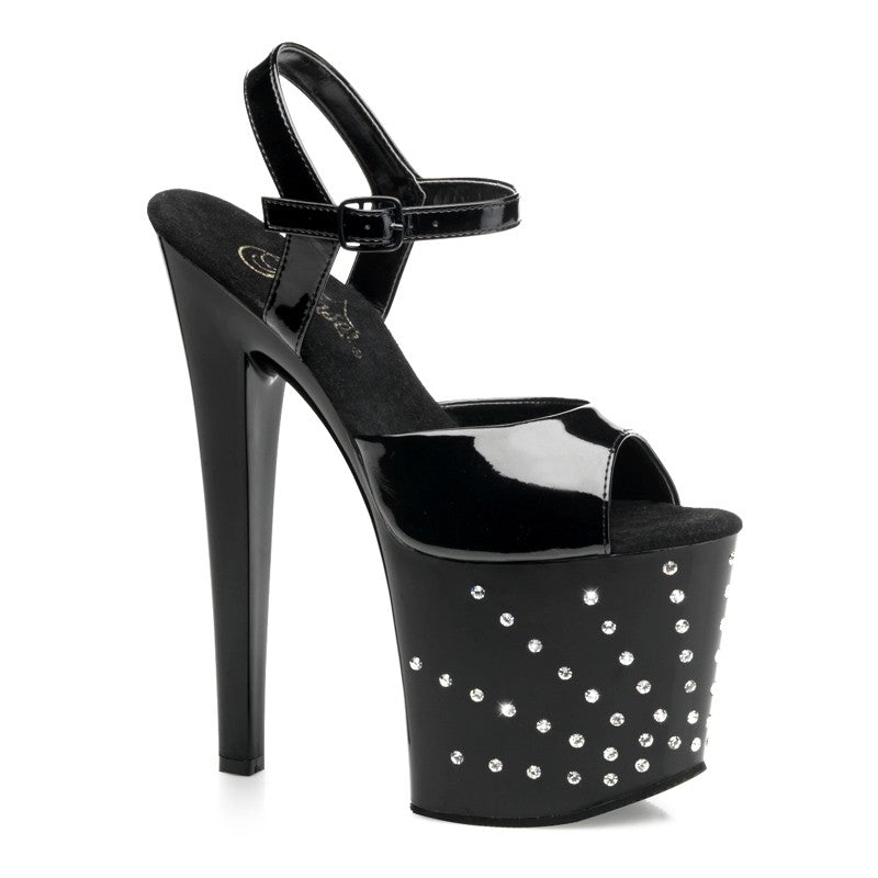 Pleaser Lack Heels mit Strass