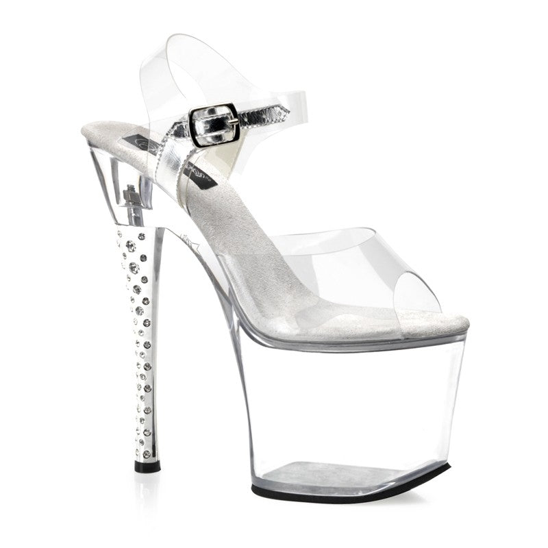 Pleaser Plateau Sandalette mit Strass-Absatz