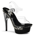 Plateau Sandalette mit Strass Applikation, Schwarz