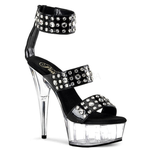 Plateau Sandalette aus Lack mit Strass